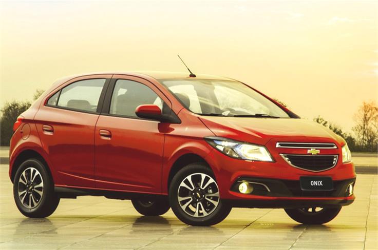 The third product in Chevrolet's global display will be the Onix hatch, which is currently sold in Chinese markets. 